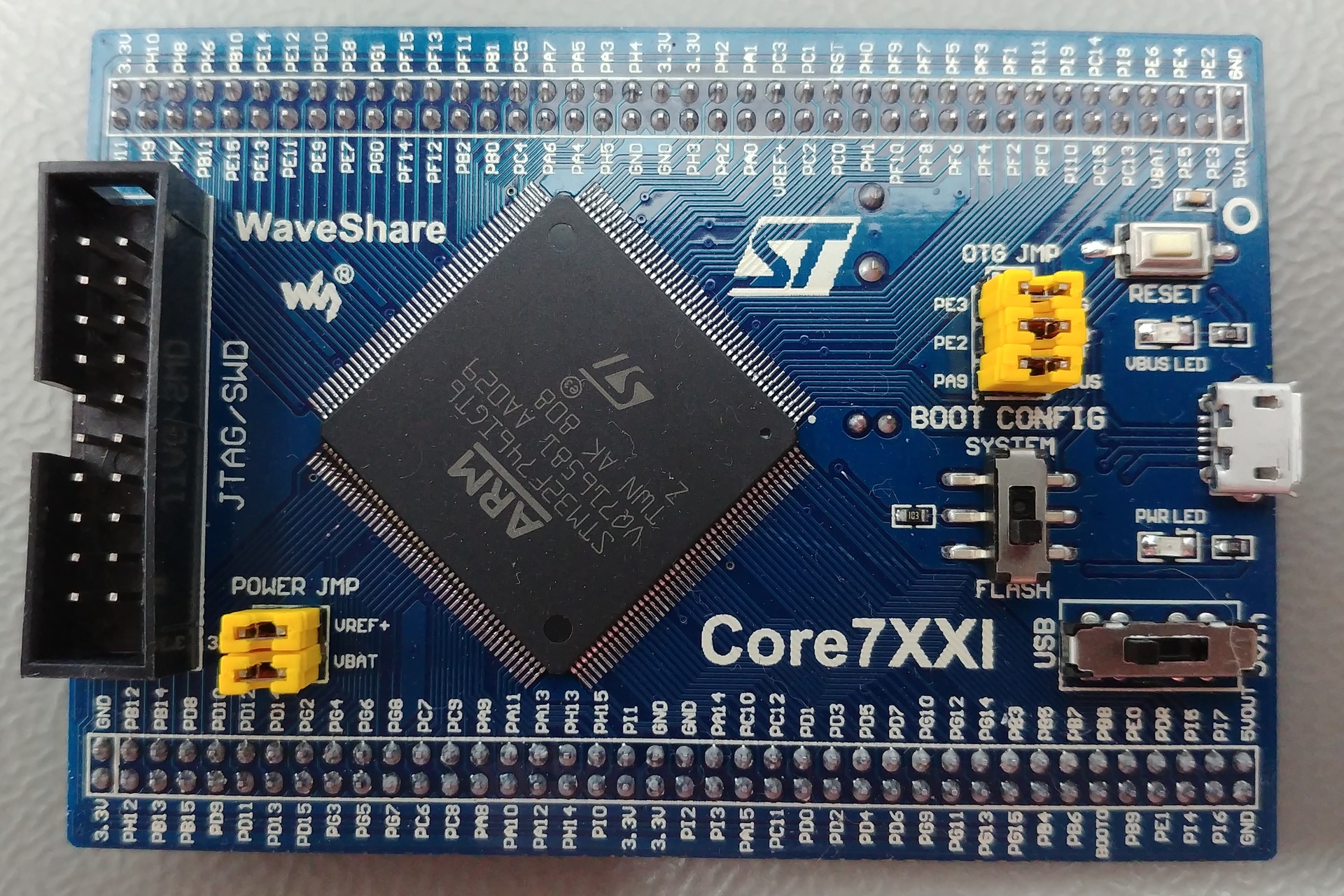 WaveShare Core746I board: Top view